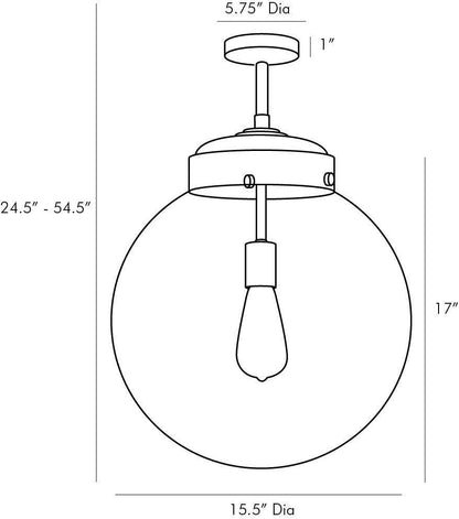 Arteriors Home Reeves Outdoor Pendant, 1-Light, Aged Brass, Clear Glass, 15.5"W (49208 3FR50)