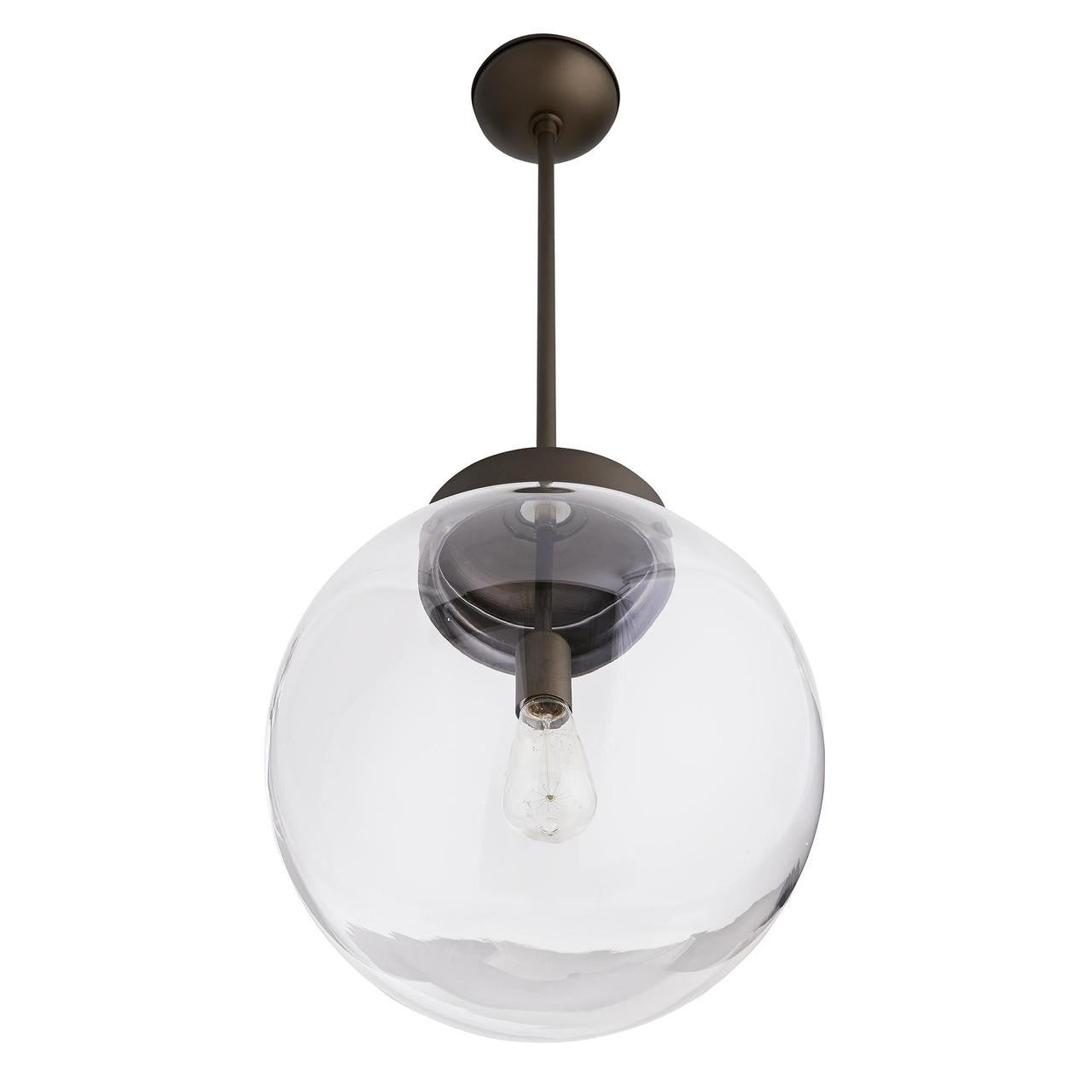 Arteriors Home Reeves Outdoor Pendant, 1-Light, Aged Brass, Clear Glass, 15.5"W (49208 3FR50)