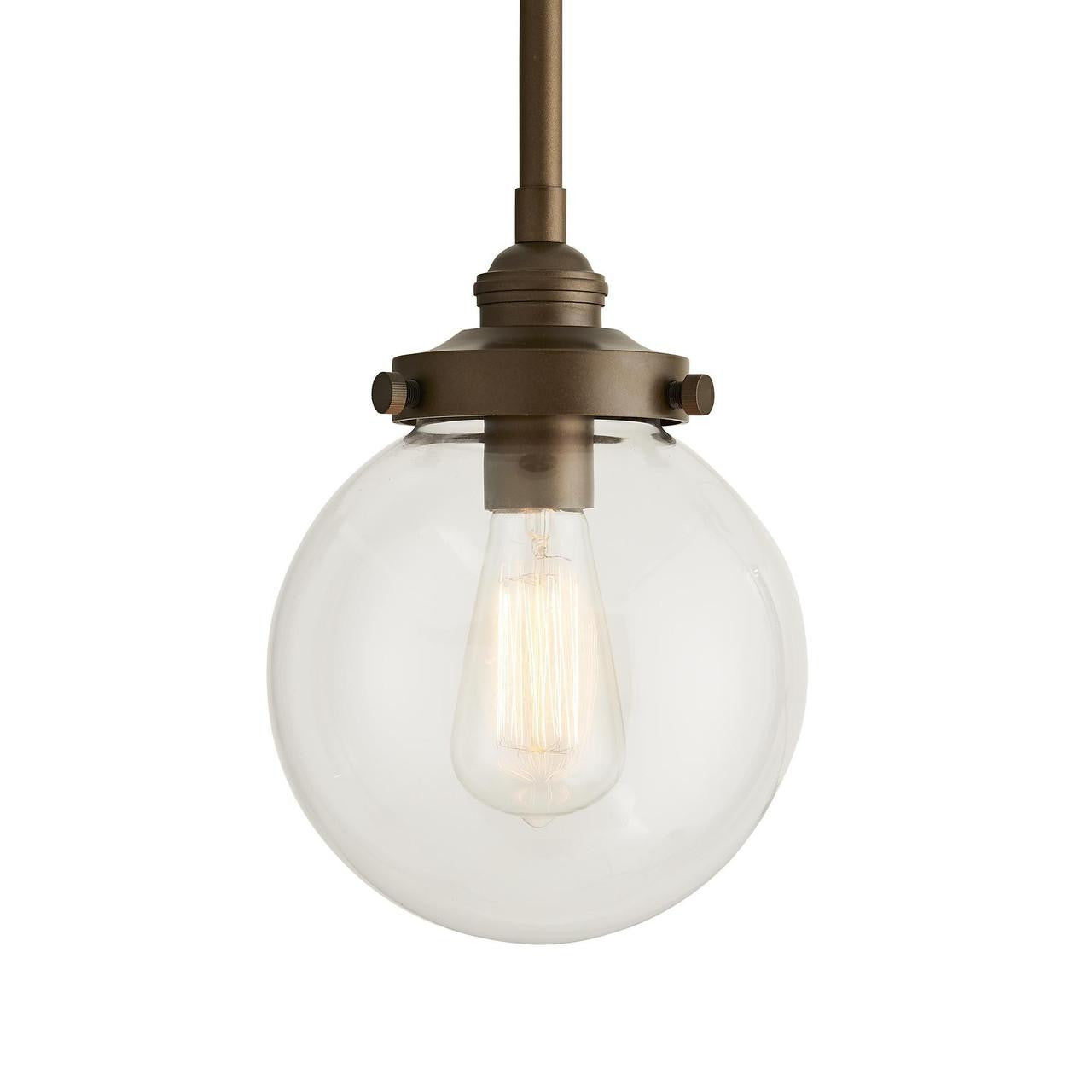Arteriors Home Reeves Outdoor Pendant, 1-Light, Aged Brass, Clear Glass, 8"W (49211 3FR52)