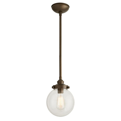 Arteriors Home Reeves Outdoor Pendant, 1-Light, Aged Brass, Clear Glass, 8"W (49211 3FR52)