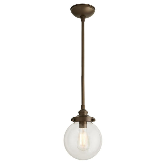 Arteriors Home Reeves Outdoor Pendant, 1-Light, Aged Brass, Clear Glass, 8"W (49211 3FR52)
