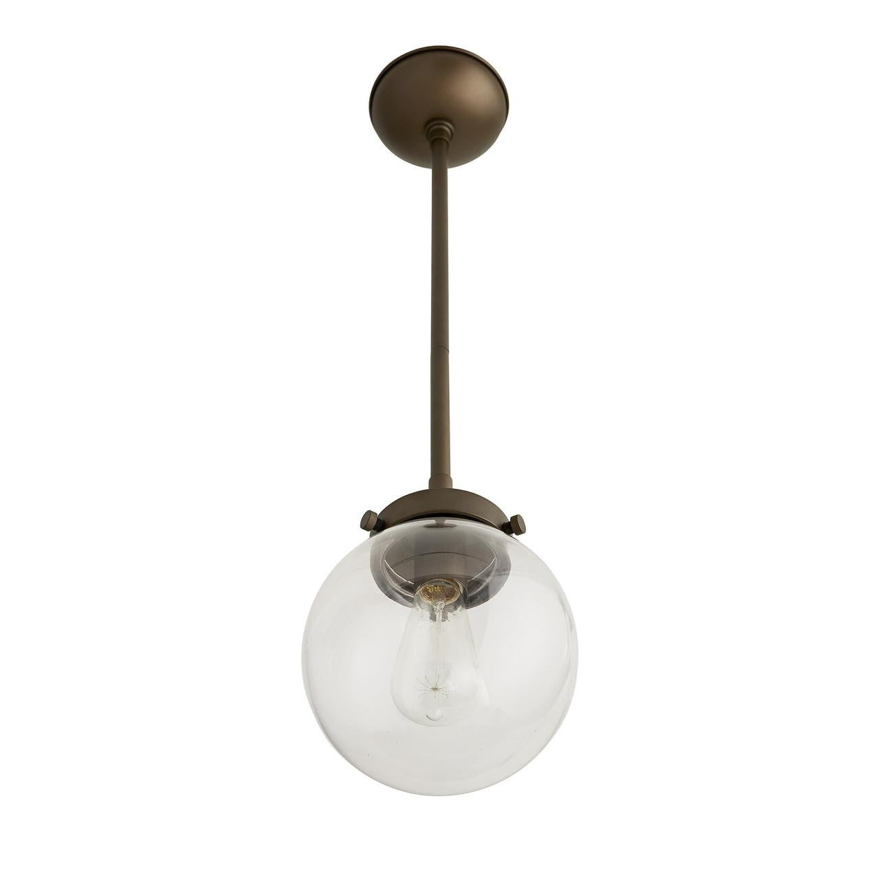 Arteriors Home Reeves Outdoor Pendant, 1-Light, Aged Brass, Clear Glass, 8"W (49211 3FR52)