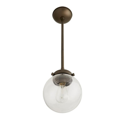 Arteriors Home Reeves Outdoor Pendant, 1-Light, Aged Brass, Clear Glass, 8"W (49211 3FR52)