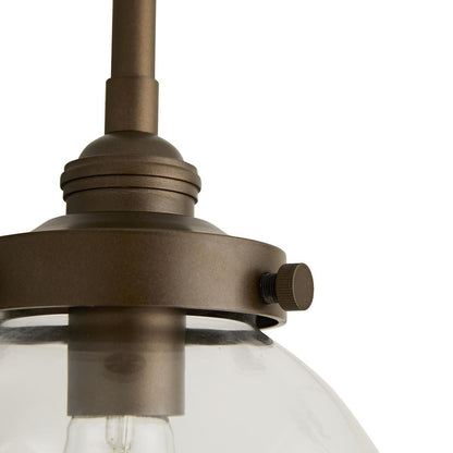 Arteriors Home Reeves Outdoor Pendant, 1-Light, Aged Brass, Clear Glass, 8"W (49211 3FR52)