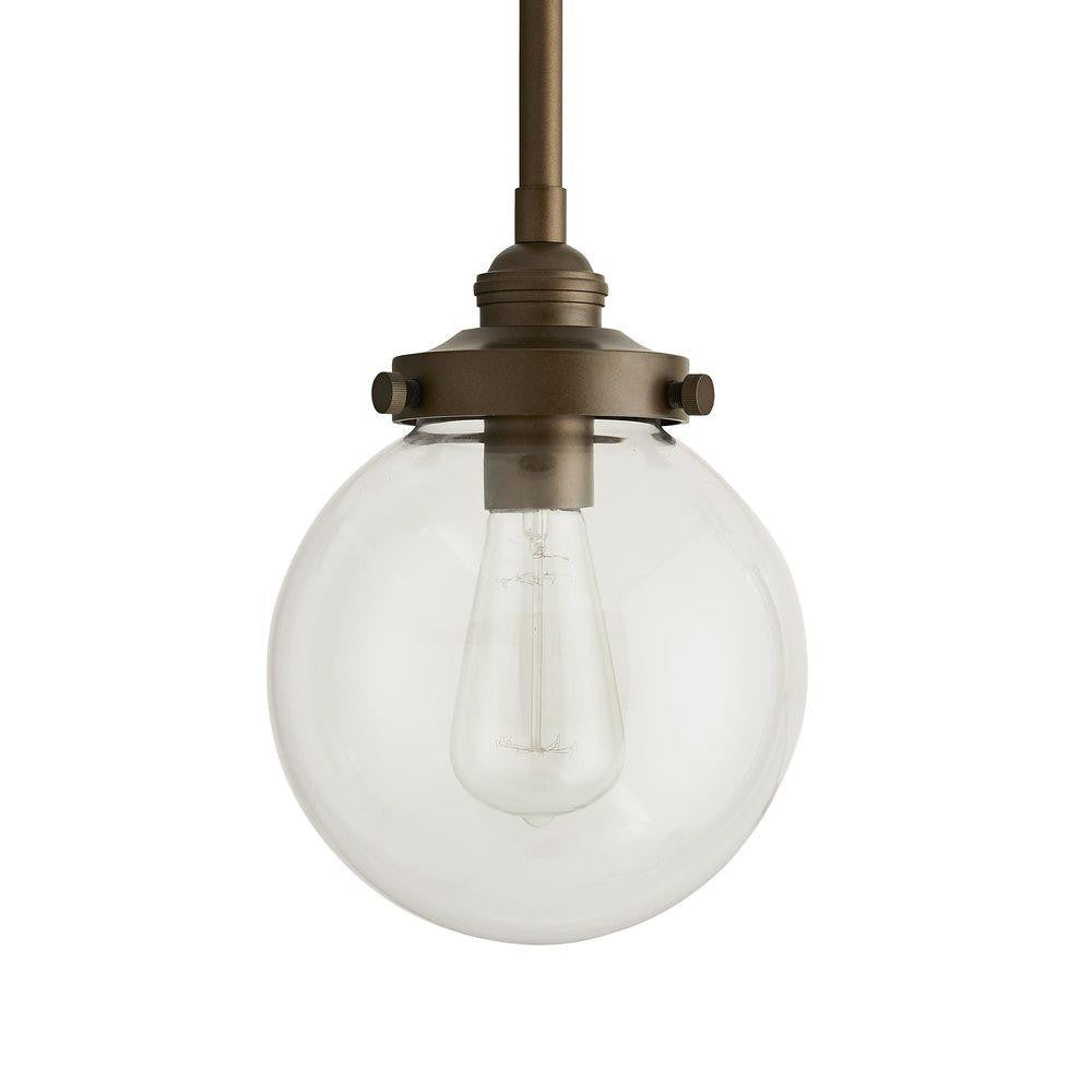 Arteriors Home Reeves Outdoor Pendant, 1-Light, Aged Brass, Clear Glass, 8"W (49211 3FR52)