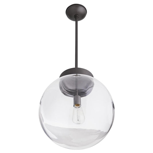 Arteriors Home Reeves Outdoor Pendant, 1-Light, Aged Iron, Clear Glass, 15.5"W (49207 3FR4Z)