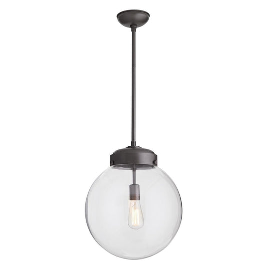 Arteriors Home Reeves Outdoor Pendant, 1-Light, Aged Iron, Clear Glass, 15.5"W (49207 3FR4Z)