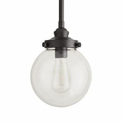 Arteriors Home Reeves Outdoor Pendant, 1-Light, Aged Iron, Clear Glass, 8"W (49210 3FR51)