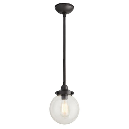 Arteriors Home Reeves Outdoor Pendant, 1-Light, Aged Iron, Clear Glass, 8"W (49210 3FR51)