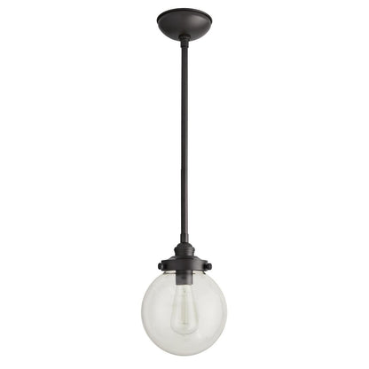 Arteriors Home Reeves Outdoor Pendant, 1-Light, Aged Iron, Clear Glass, 8"W (49210 3FR51)