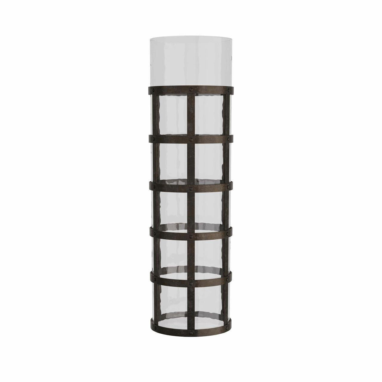 Arteriors Home Rivet Vase Blackened Iron