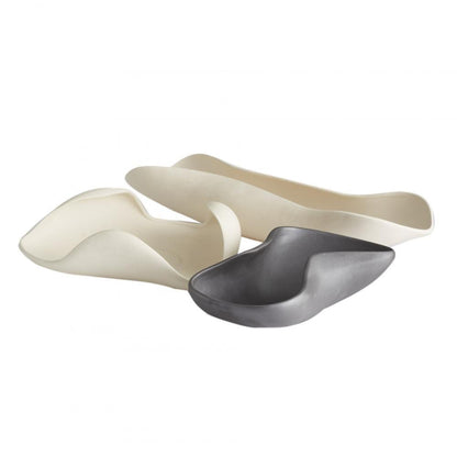 Arteriors Home Roll Trays, Set of 3 Black, Matte Black, White