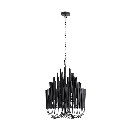 Arteriors Home Tilda Chandelier, 5-Light, Black Wood, Black Iron, 21"W (89483 3MPL5)