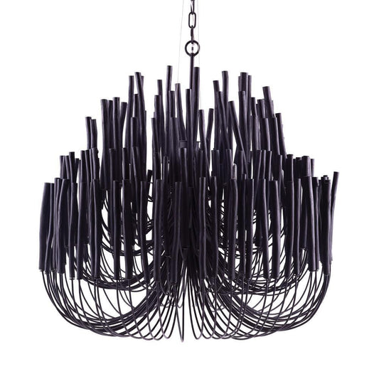 Arteriors Home Tilda Large Chandelier,  6-Light, Black Wood, Black Iron, 36"W (89495 3MVGU)