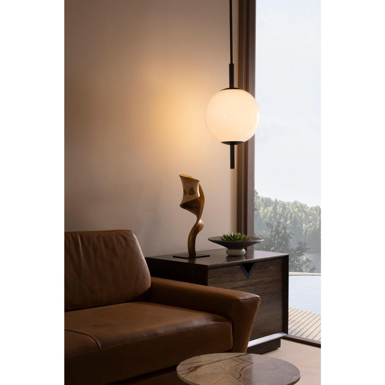 Arteriors Home Tirso Pendant Opal, English Bronze