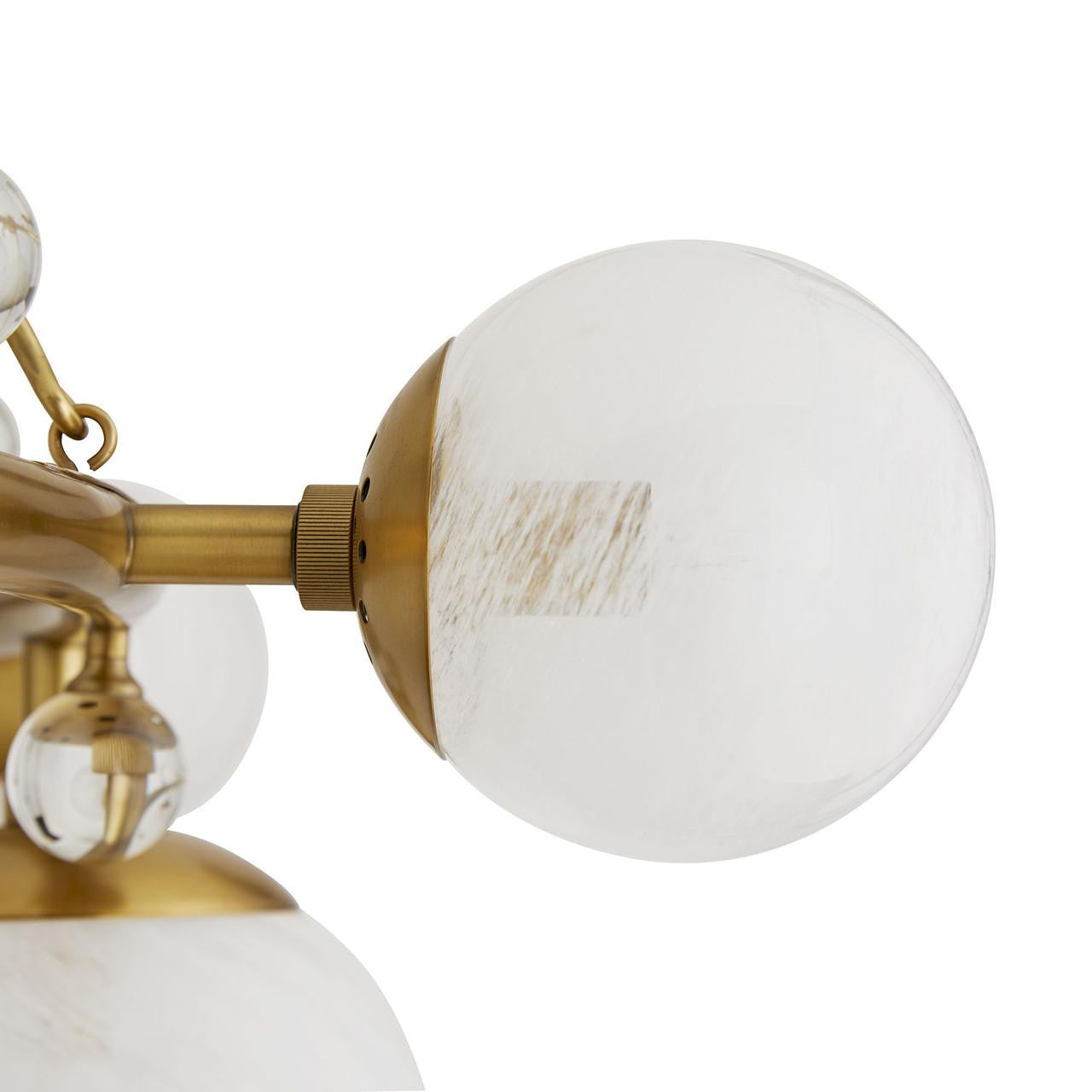 Arteriors Home Troon Chandelier, 12-Light, Antique Brass, Opal Swirl Glass, 36"W (89447 3MPKV)