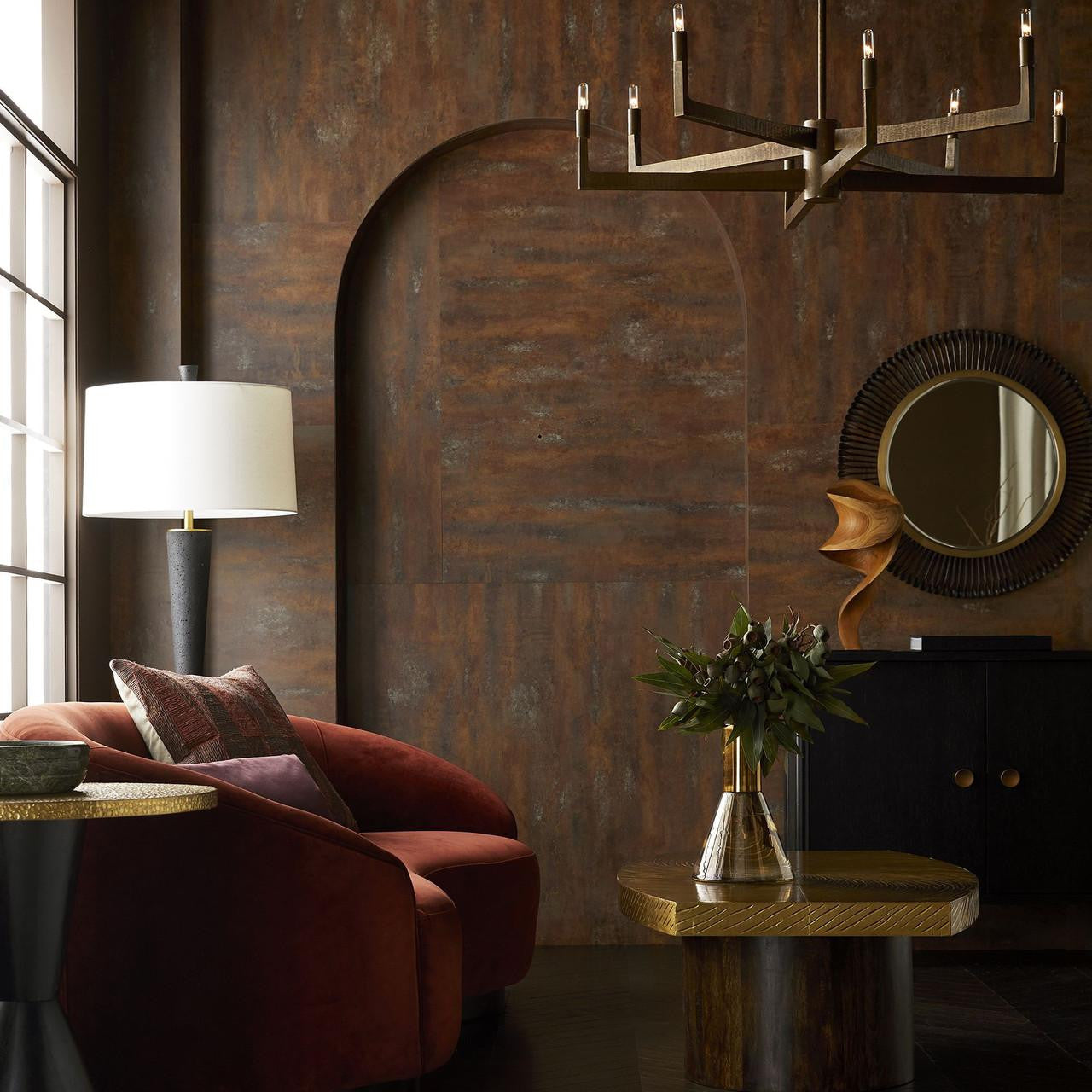 Arteriors Home Turner Small Sofa Paprika Velvet lifestyle