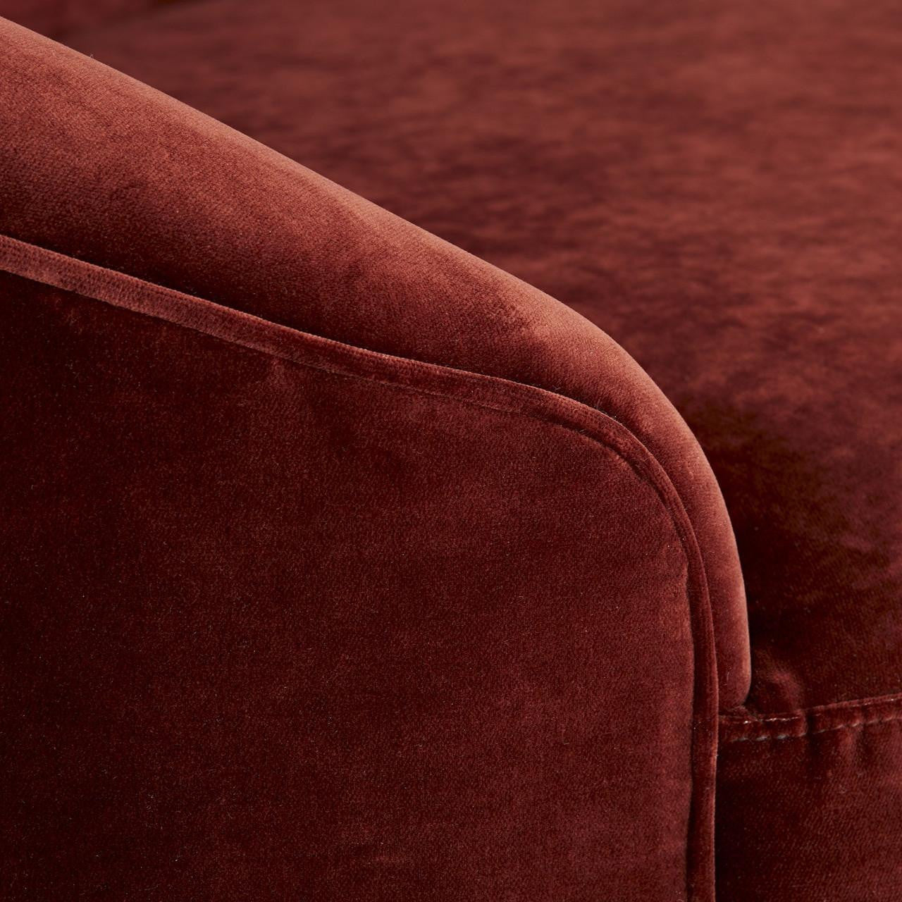 Arteriors Home Turner Small Sofa Paprika Velvet detail