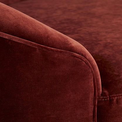 Arteriors Home Turner Small Sofa Paprika Velvet detail