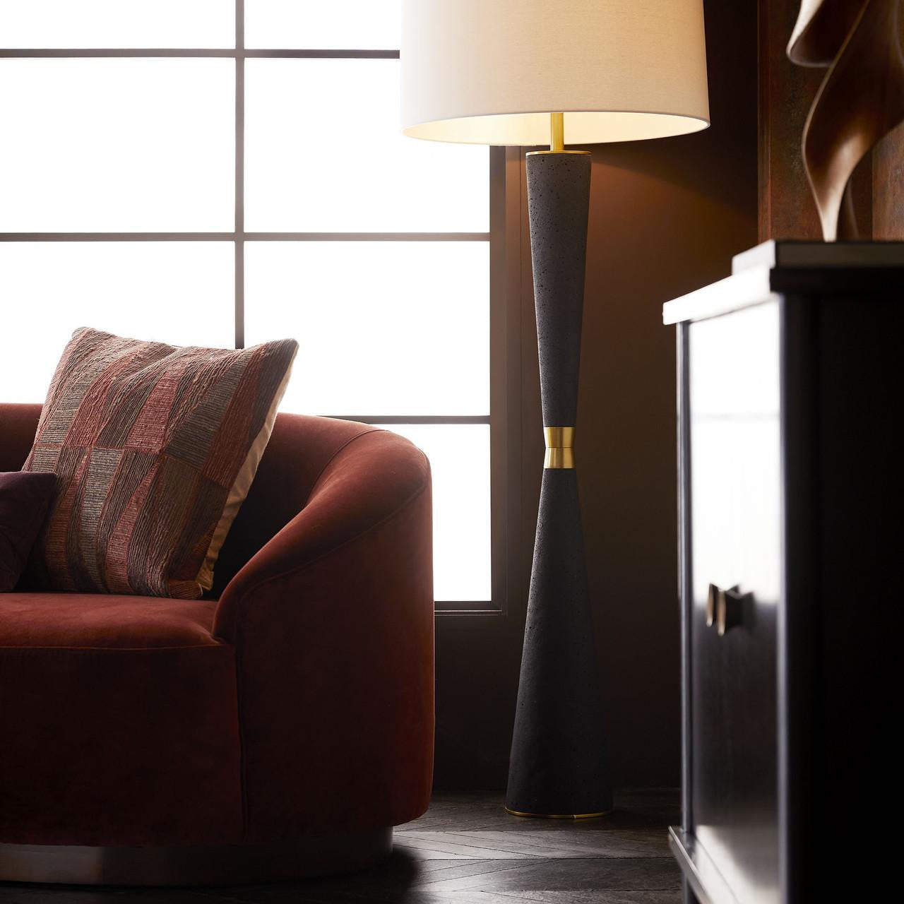 Arteriors Home Turner Small Sofa Paprika Velvet lifestyle