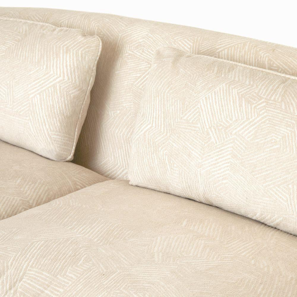Arteriors Home Vincent Sofa Textured Ivory Dark Walnut
