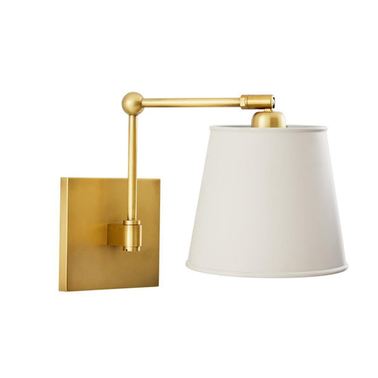 Arteriors Home Watson Wall Sconce, 1-Light, Taupe, Antique Brass, 10"H (49870 3QND9)