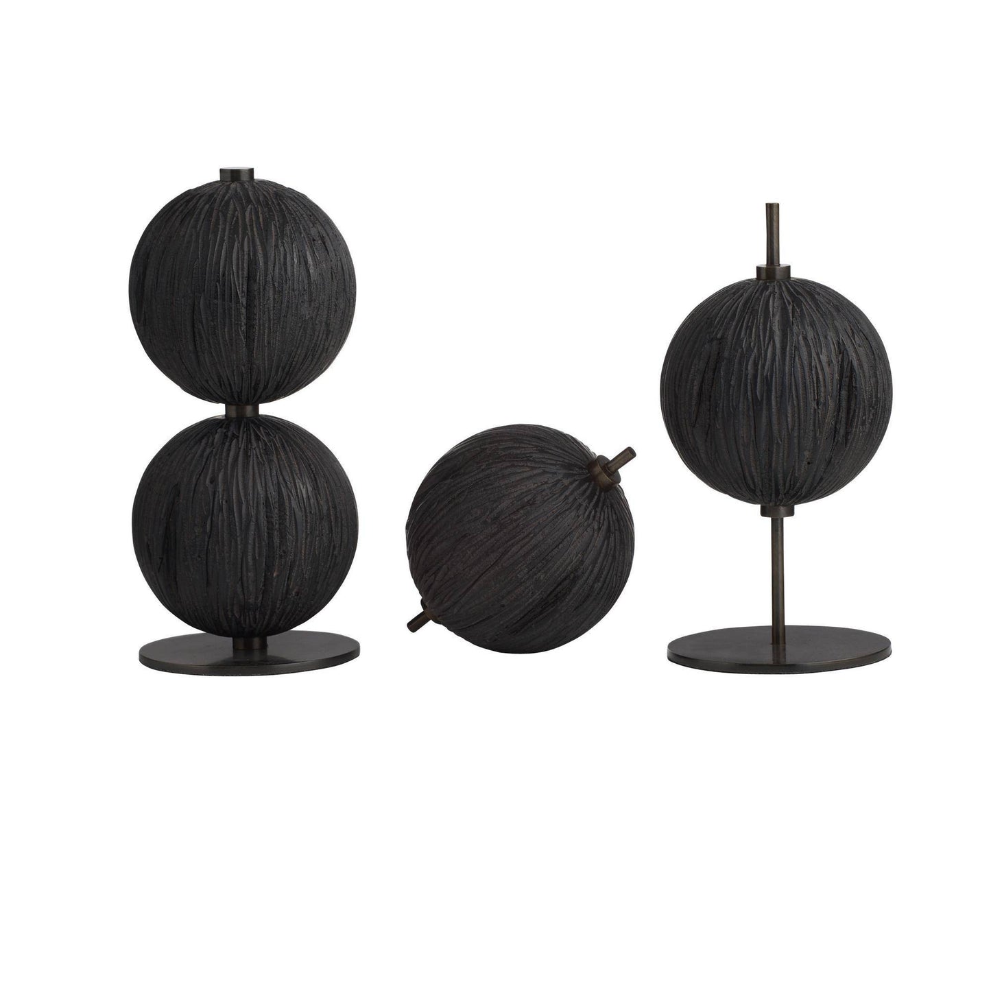 Arteriors Home Kyros Sculptures, Set of 3 Ebony