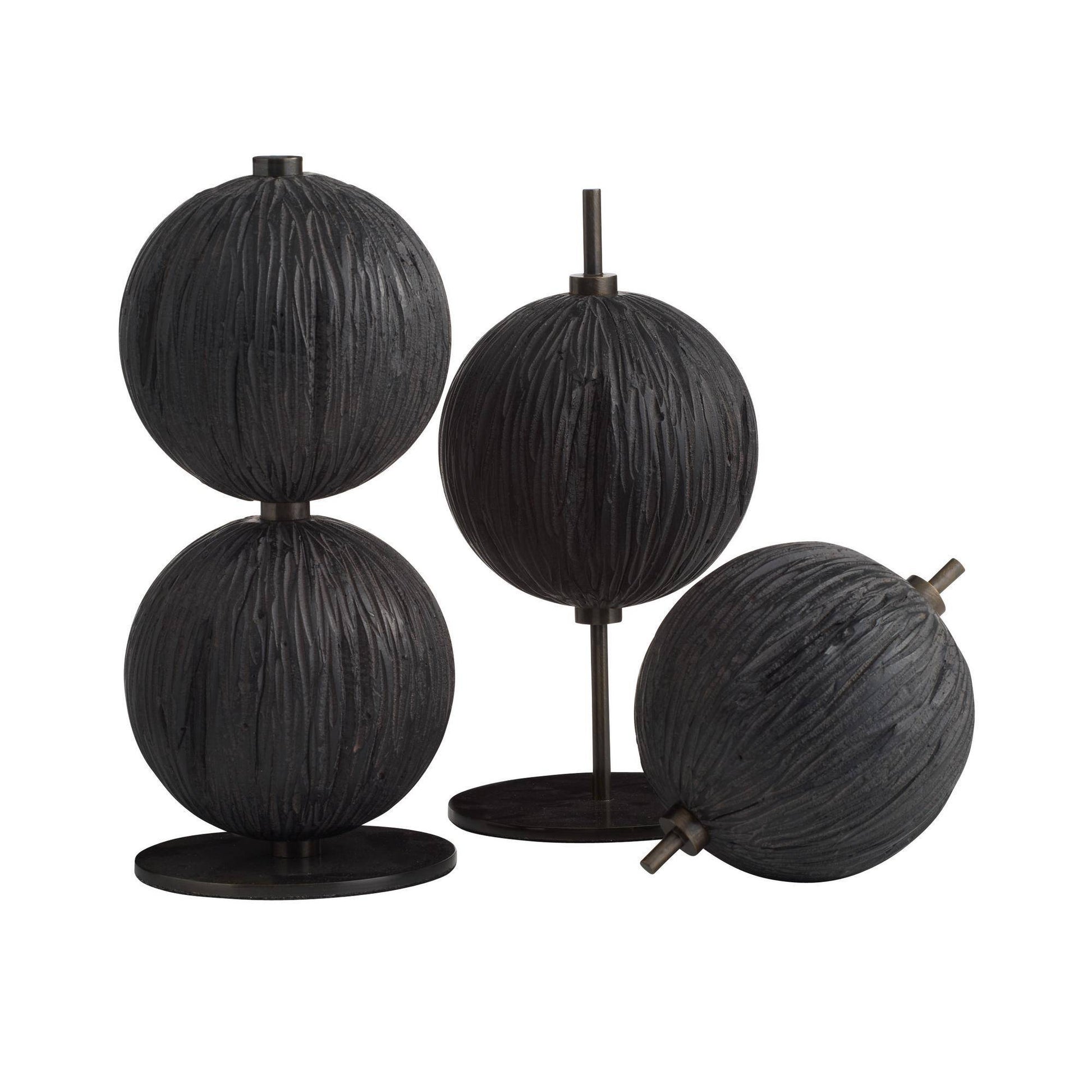 Arteriors Home Kyros Sculptures, Set of 3 Ebony