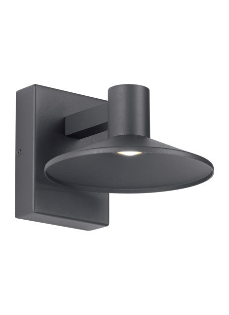 Visual Comfort Modern Ash Outdoor Wall Sconce Black, Charcoal