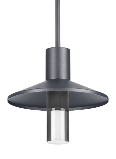 Visual Comfort Modern Ash Outdoor Pendant Black, Charcoal
