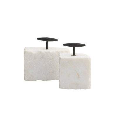 Arteriors Home Pedra Bookends, Set of 2 White