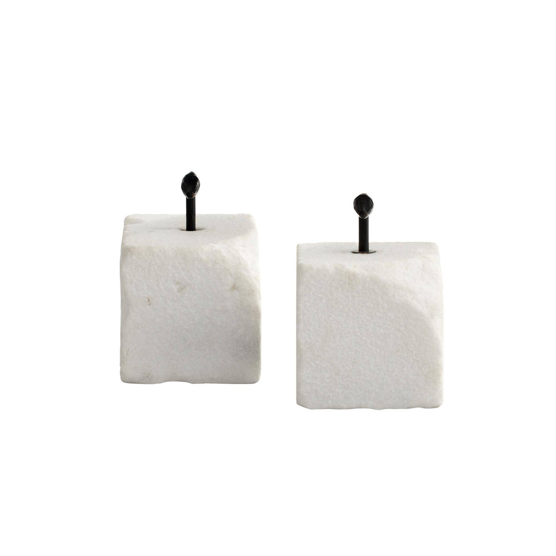 Arteriors Home Pedra Bookends, Set of 2 White