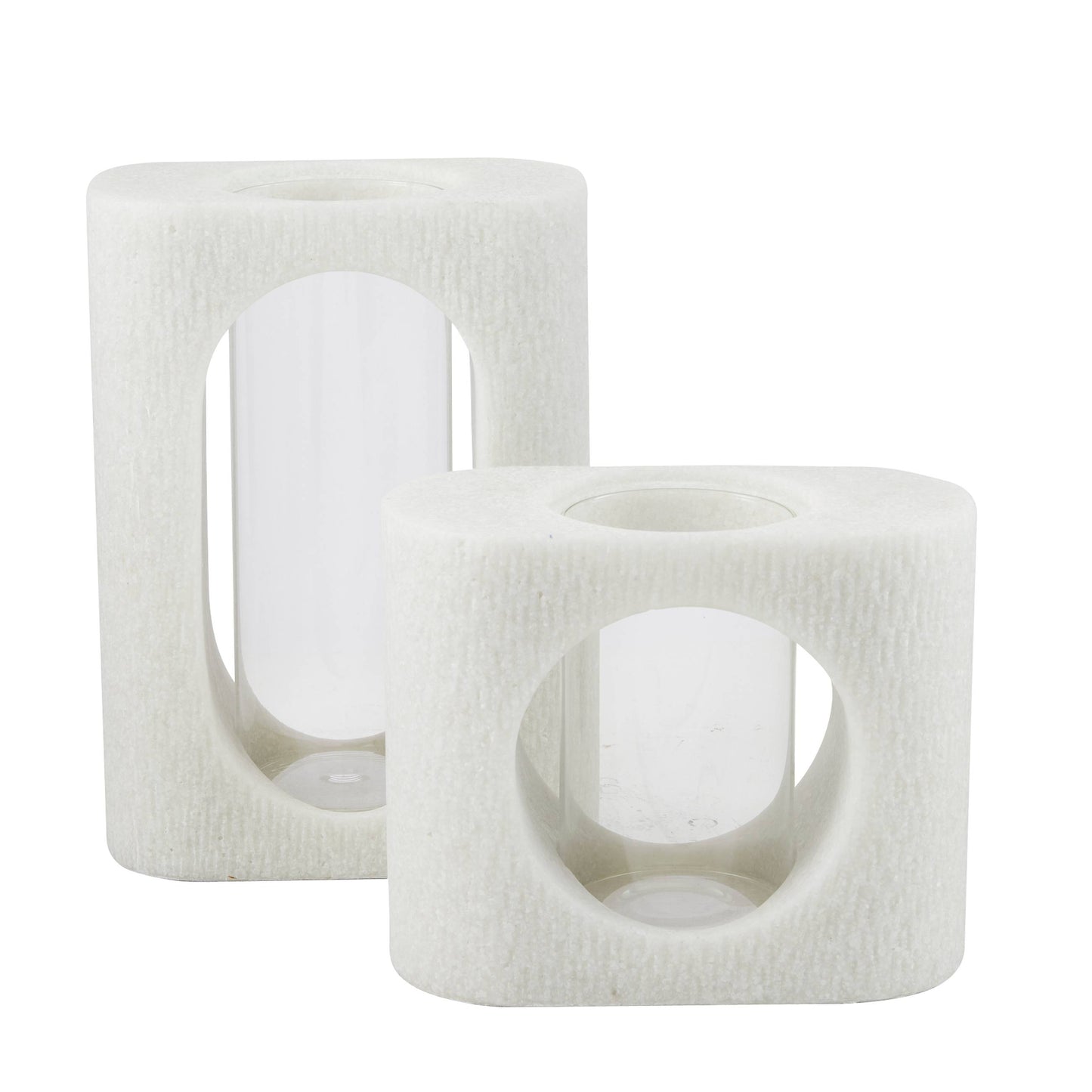 Arteriors Home Emilie Vases, Set of 2 Ivory, Clear