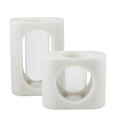 Arteriors Home Emilie Vases, Set of 2 Ivory, Clear