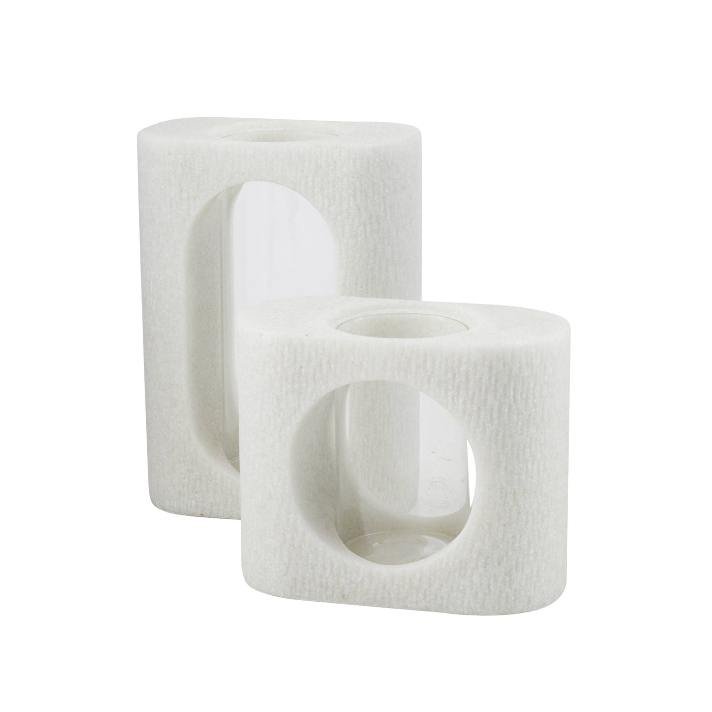 Arteriors Home Emilie Vases, Set of 2 Ivory, Clear