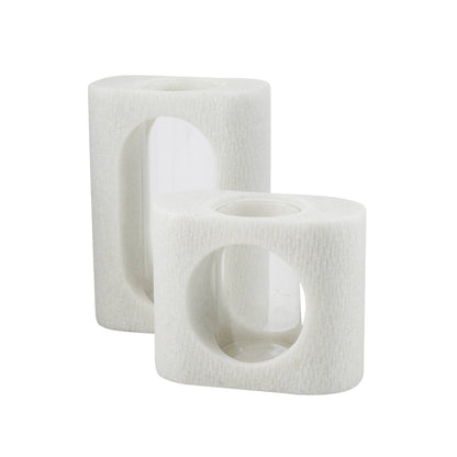 Arteriors Home Emilie Vases, Set of 2 Ivory, Clear