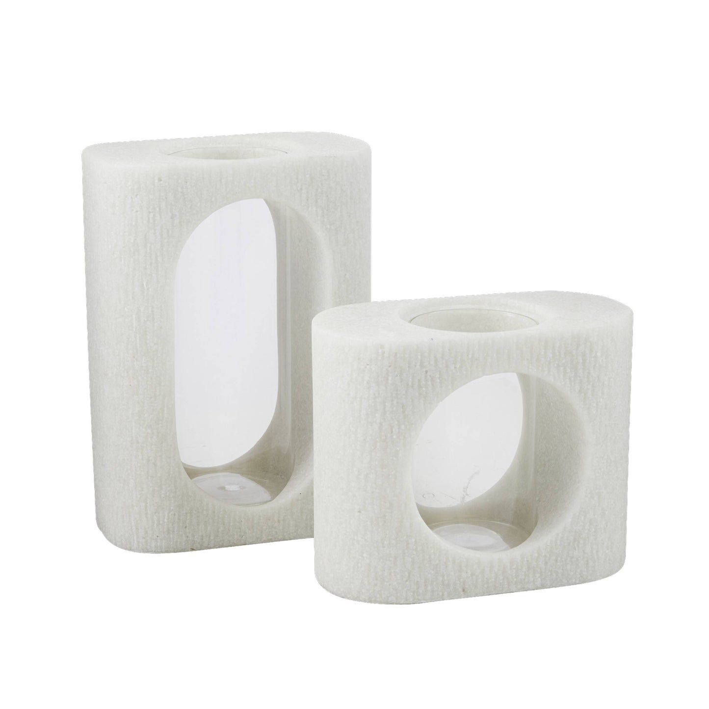 Arteriors Home Emilie Vases, Set of 2 Ivory, Clear