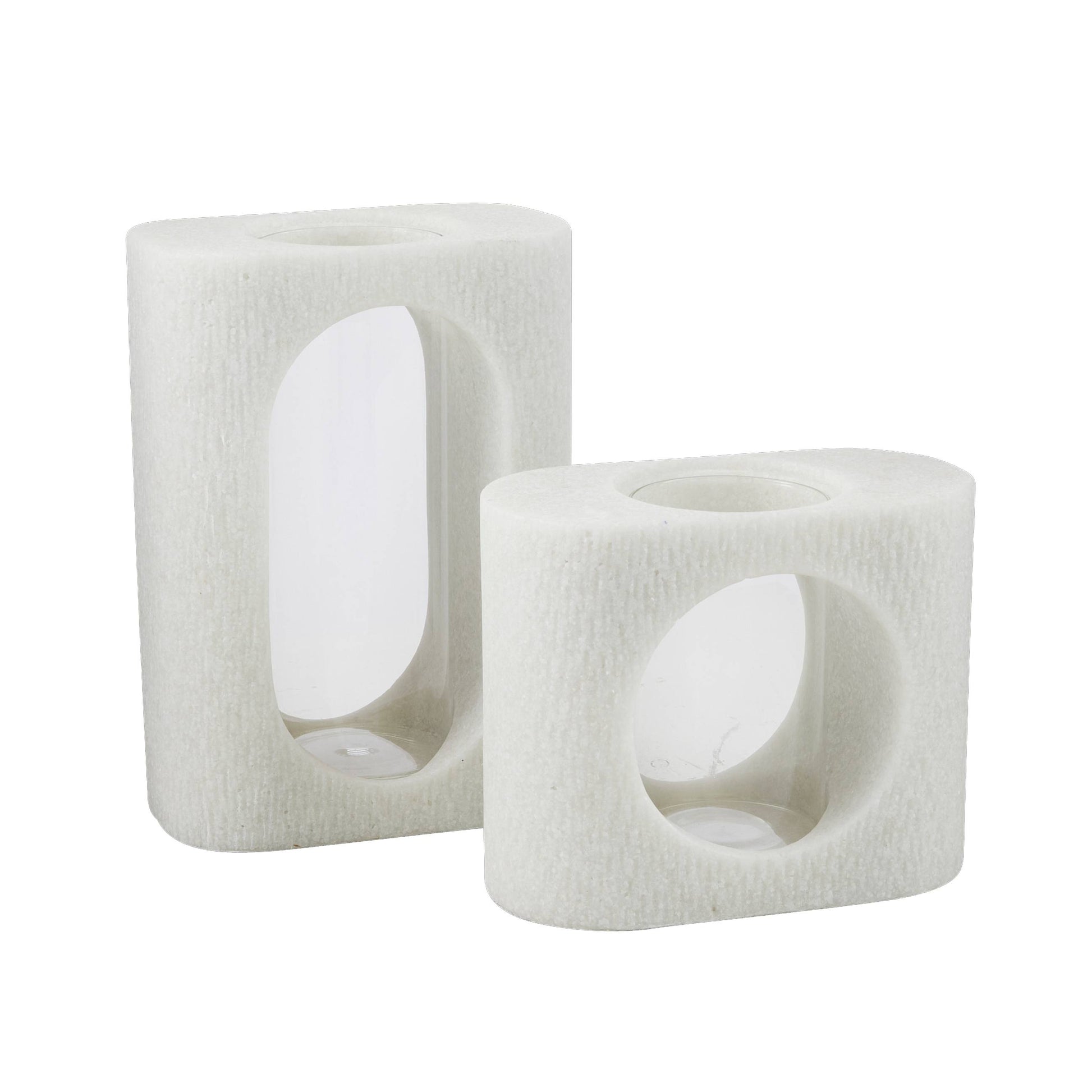 Arteriors Home Emilie Vases, Set of 2 Ivory, Clear