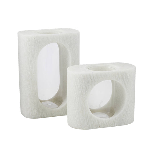 Arteriors Home Emilie Vases, Set of 2 Ivory, Clear