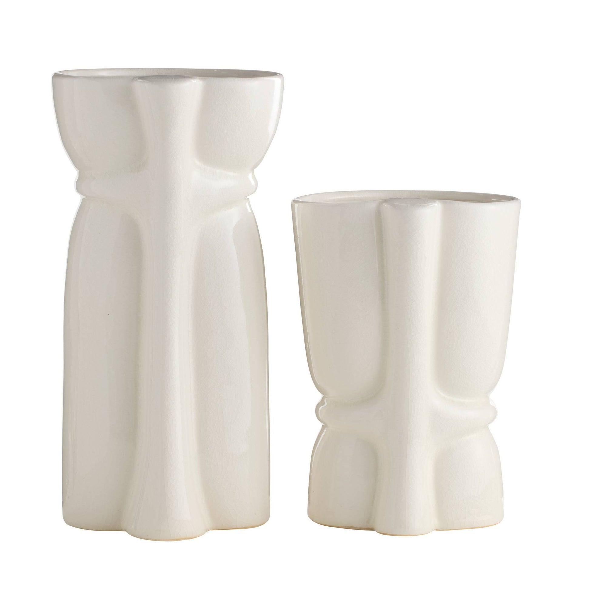Arteriors Home Maud Vases, Set of 2 Ivory Crackle