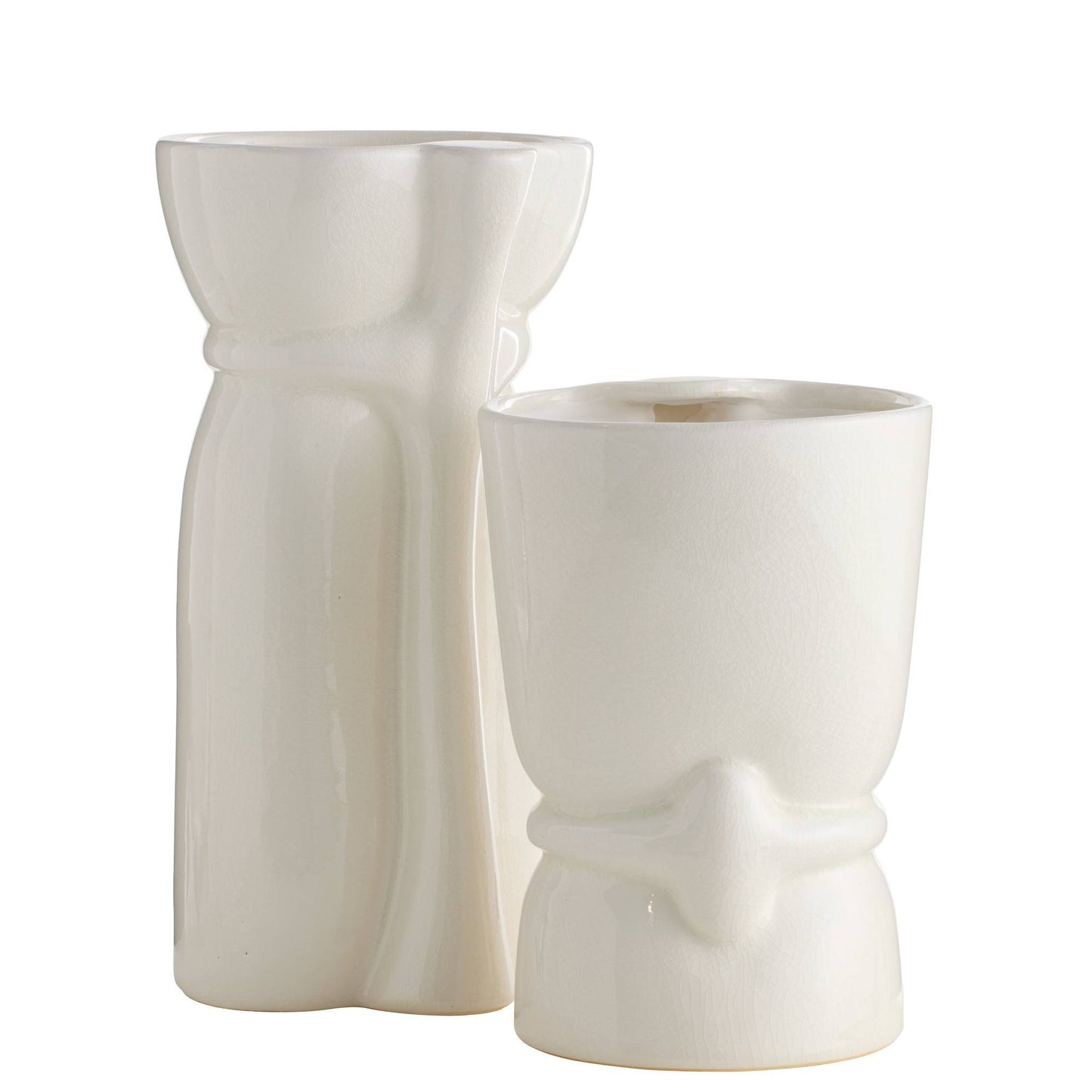 Arteriors Home Maud Vases, Set of 2 Ivory Crackle