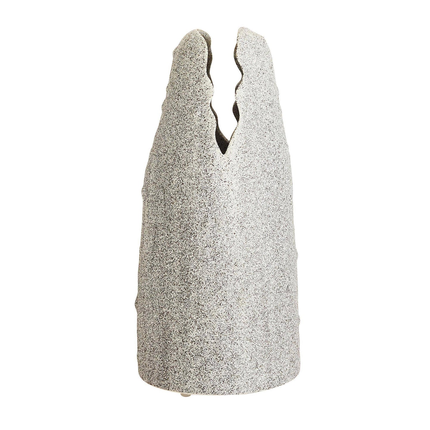Arteriors Home Livia Vase White Crackle Charcoal Wash