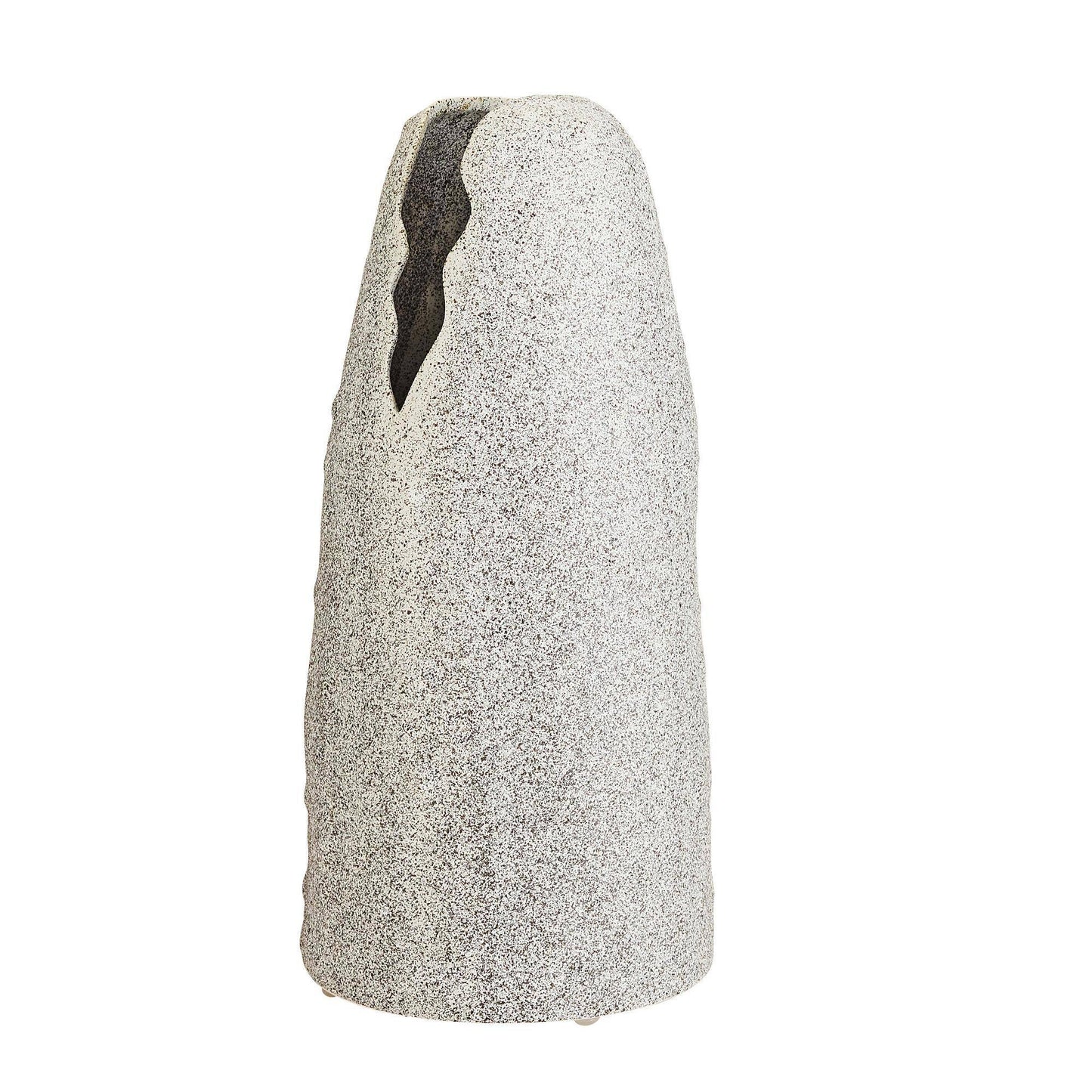 Arteriors Home Livia Vase White Crackle Charcoal Wash