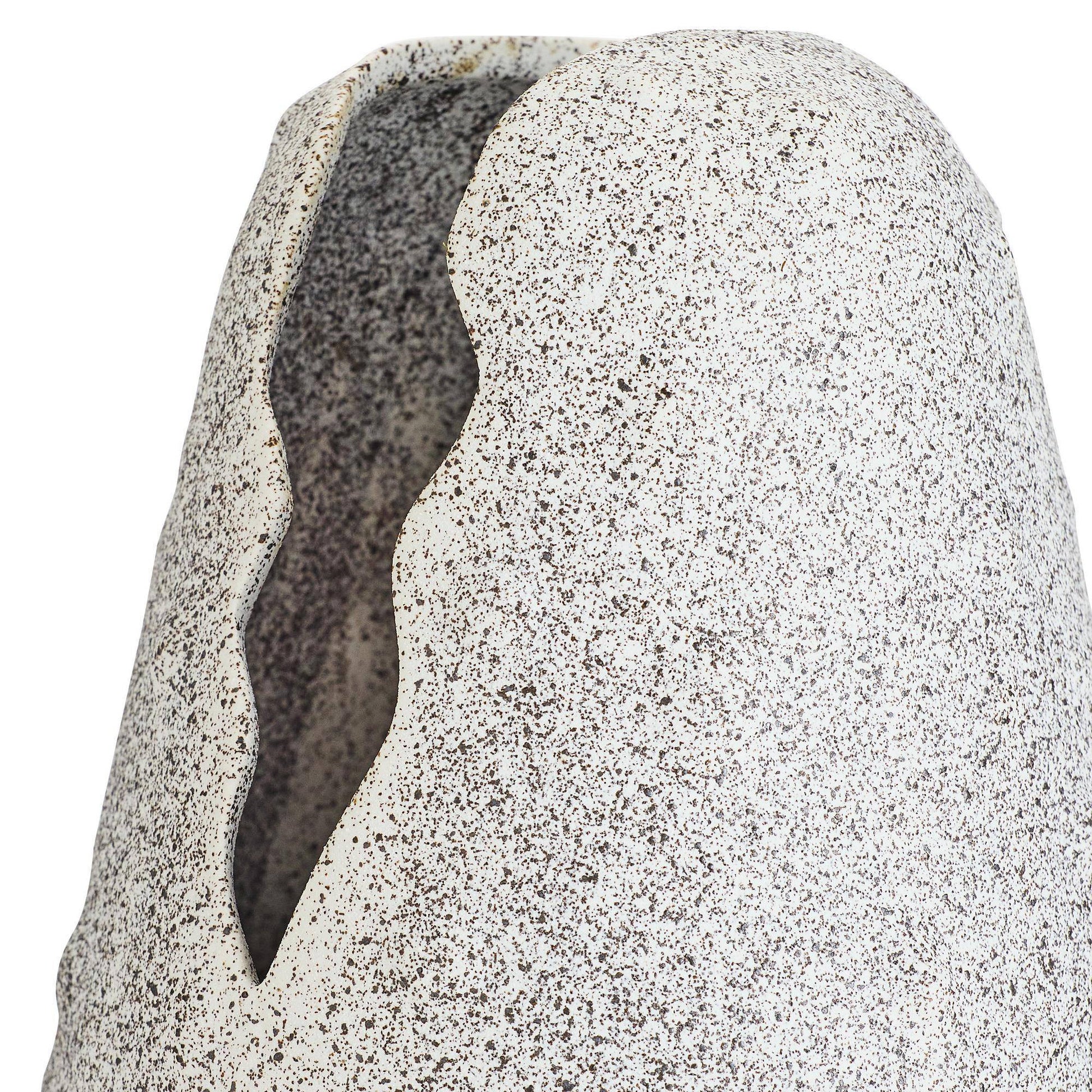 Arteriors Home Livia Vase White Crackle Charcoal Wash