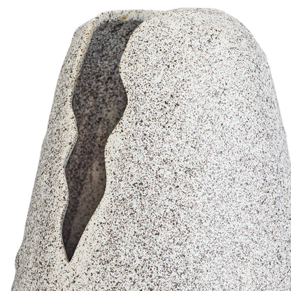 Arteriors Home Livia Vase White Crackle Charcoal Wash
