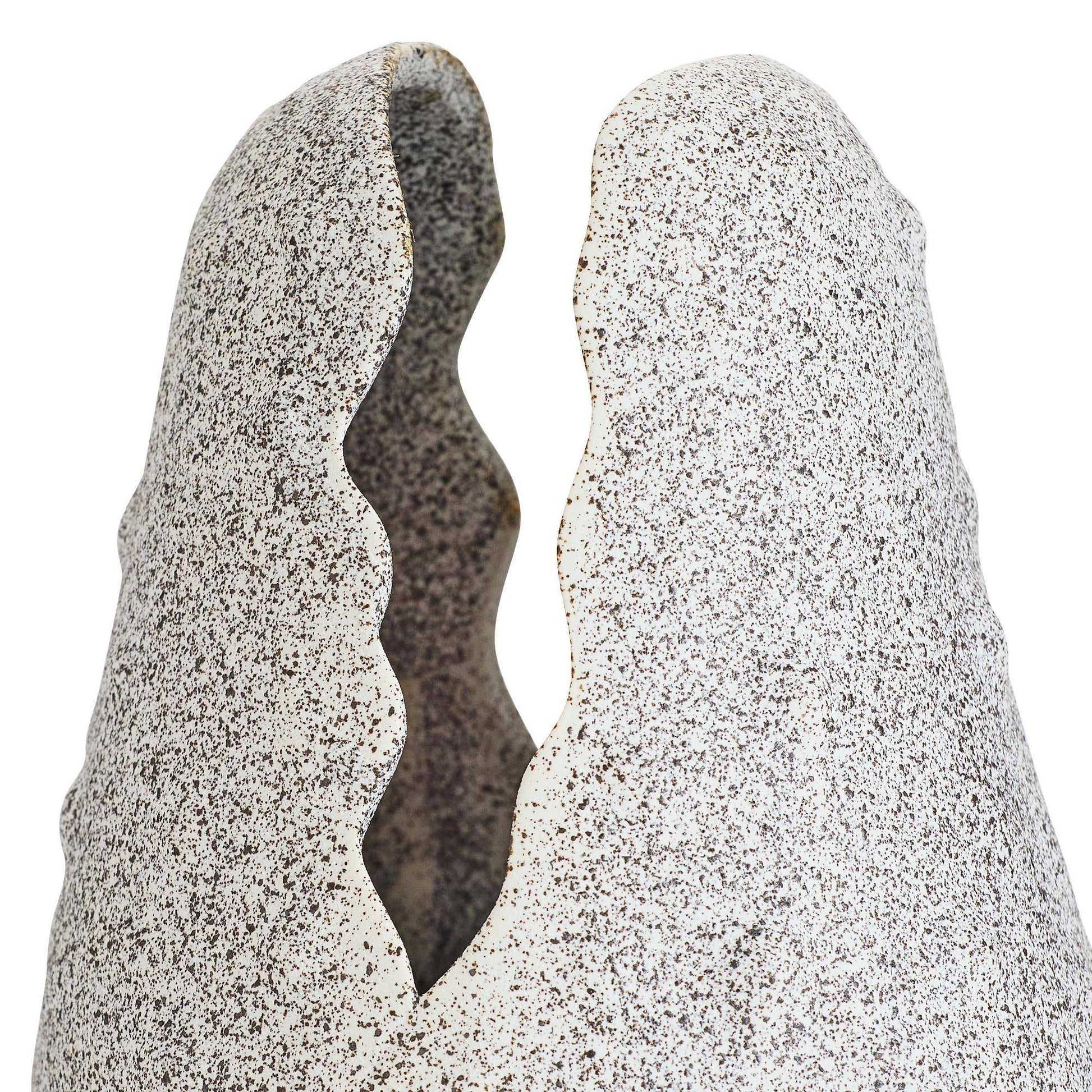 Arteriors Home Livia Vase White Crackle Charcoal Wash