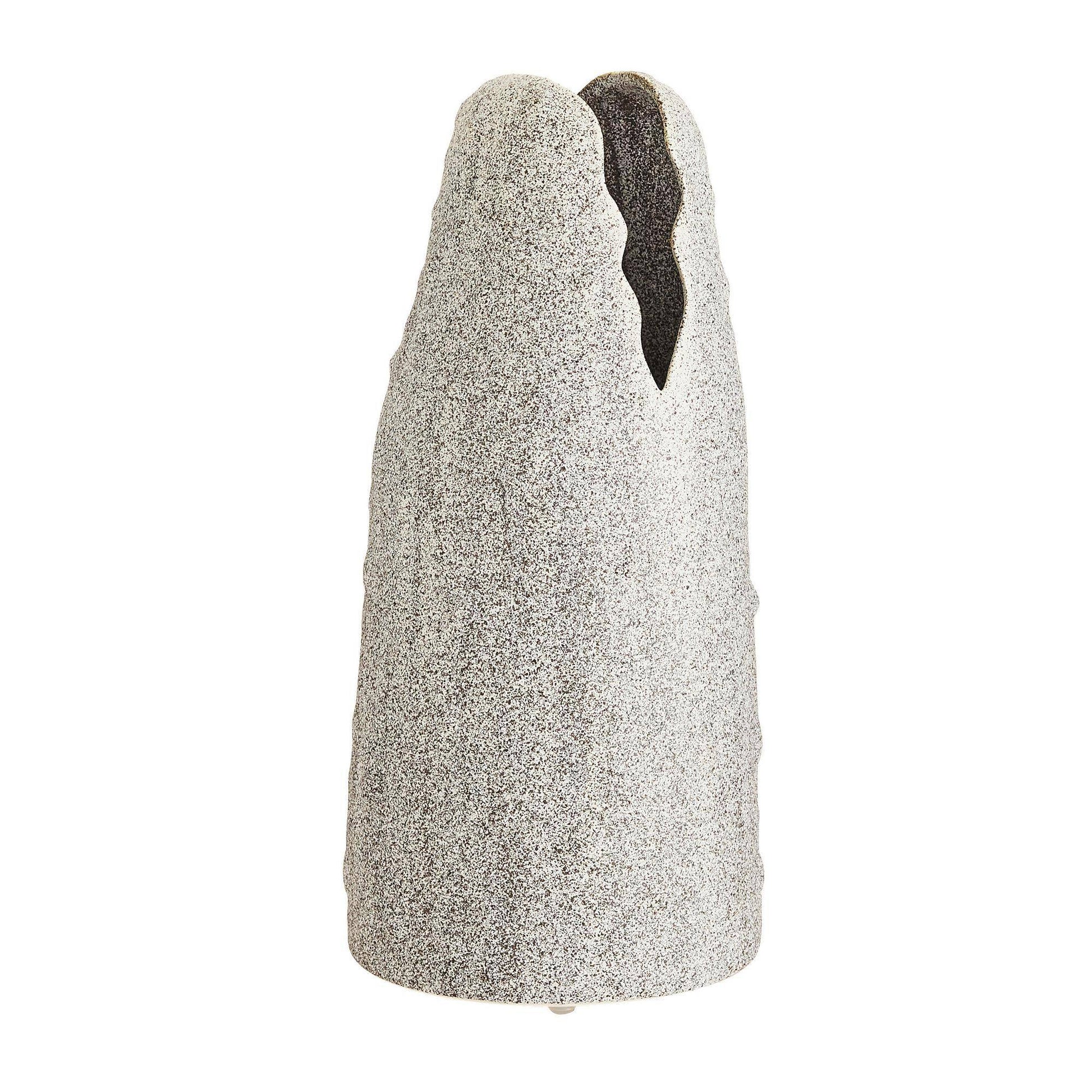 Arteriors Home Livia Vase White Crackle Charcoal Wash