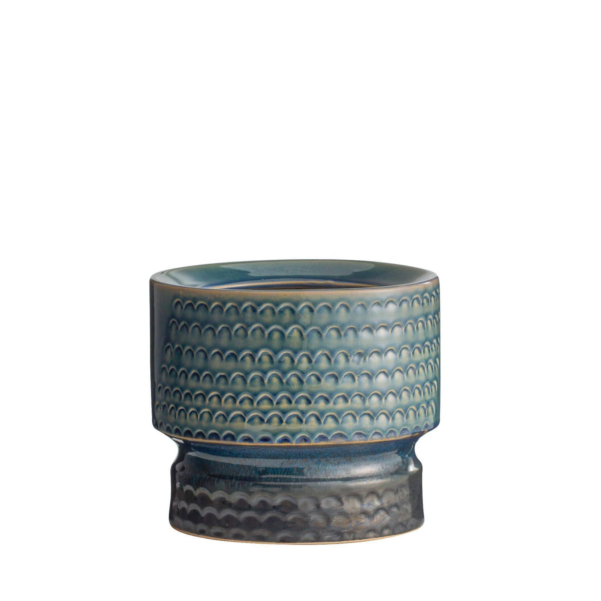 Arteriors Home Cliff Vases, Set of 2 Gunmetal and Teal Reactive