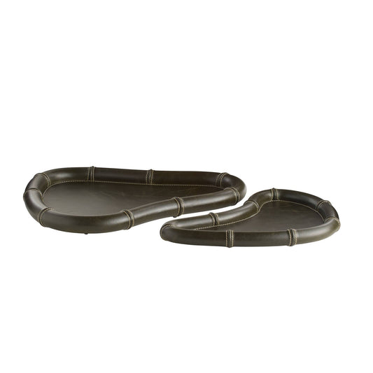 Arteriors Home Lake Trays, Set of 2 Moss
