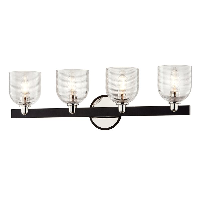 Troy Munich Vanity Light Carbide Black, Polished Nickel